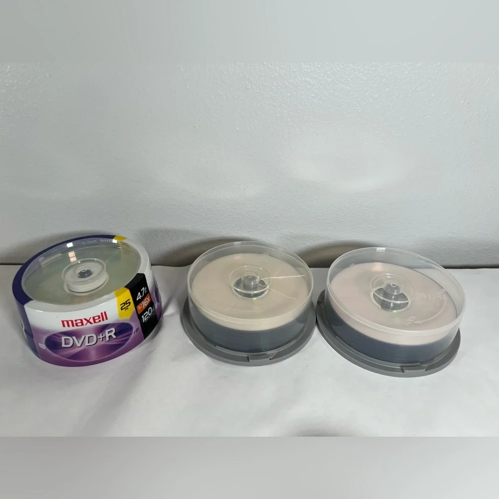 Maxell and Sony DVD+R Disc Set of 64 discs